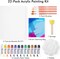 Acrylic Painting Kit - 12 Colors Acrylic Paint Tubes, 9X12 Inch/ 2 Pack Canvas Panels, 5 Paint Brushes, Palette & Sponge - Canvas Painting Kit for Adults, Beginners